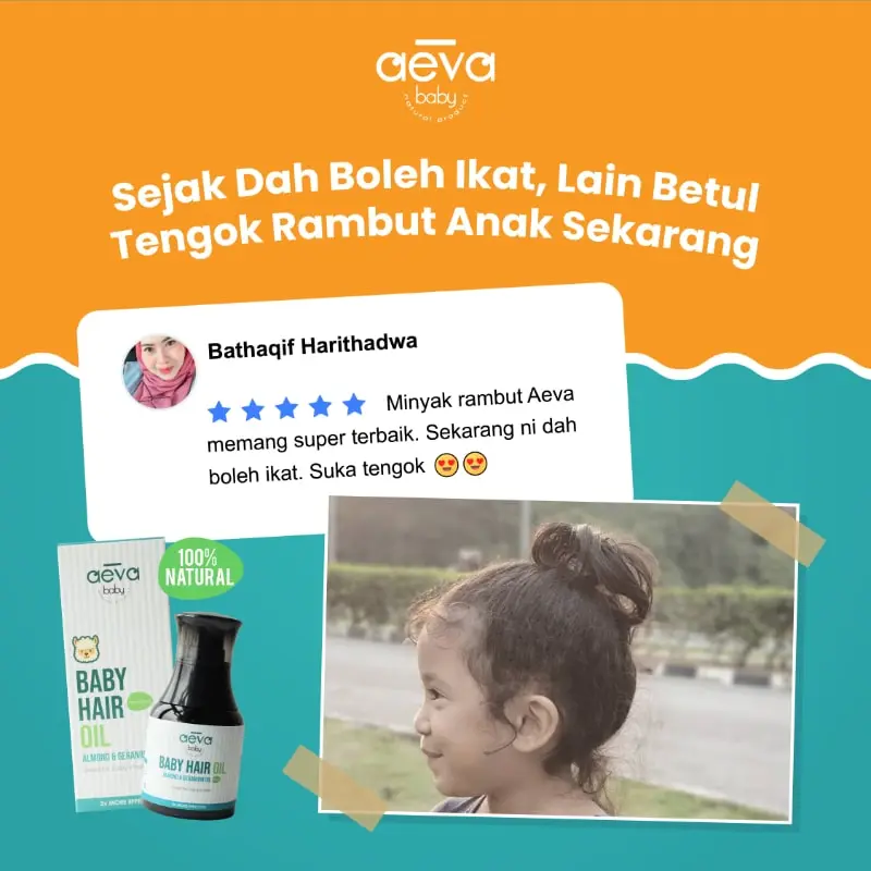 Ulasan pelanggan minyak rambut bayi Aeva